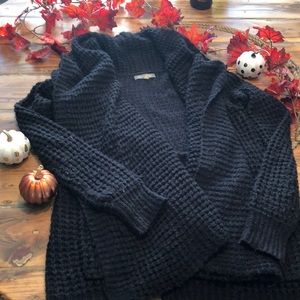 Rip Curl black chunky shawl collar cardigan